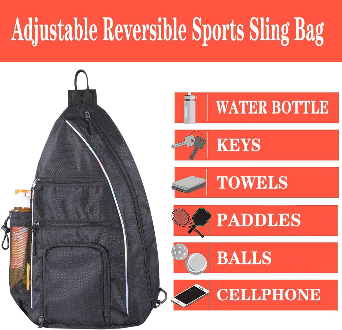 Pickleball Bag - Pickleball Bags for Women Men - Pickleball Backpack - Travel Pickleball Paddle Case, Pickle Ball Bag for Pickleball Paddle Tennis Racket, Protable Pickleball Sling Bag