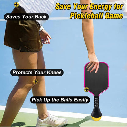 2Pcs Pickleball Ball Retriever Silicone Pickleball Ball Picker Pickleball Grabber Universal Pickleball Upper Suction Cup Pickleball Accessories Fits All Standard Paddles