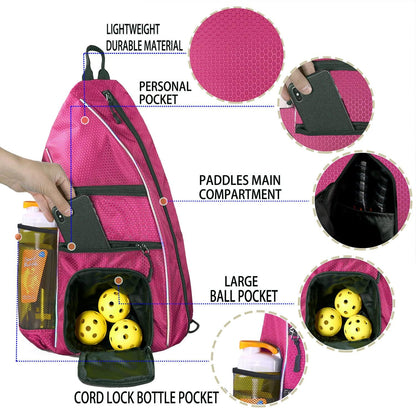 Pickleball Bag - Pickleball Bags for Women Men - Pickleball Backpack - Travel Pickleball Paddle Case, Pickle Ball Bag for Pickleball Paddle Tennis Racket, Protable Pickleball Sling Bag