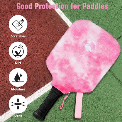 Pickleball Paddle Cover, Pickleball Paddle Case, Pickleball Paddle Covers for Paddle Protect, Bear Flamingo Pickleball Cover with Zipper, Pickleball Gift