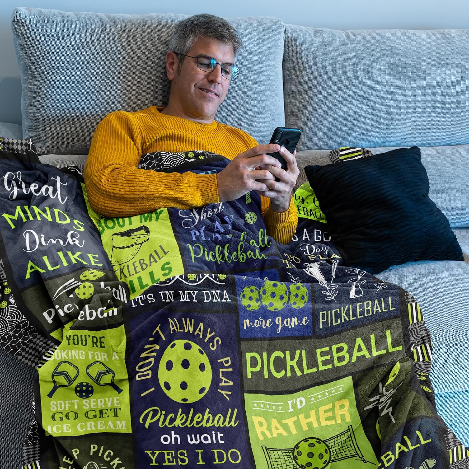 Pickleball Gifts Blanket, Pickleball Gifts for Women/Men, Gifts for Pickleball Lovers, Funny Pickleball Gift, Pickleball Accessories, Pickleball Decoration Throw 50" X 60"