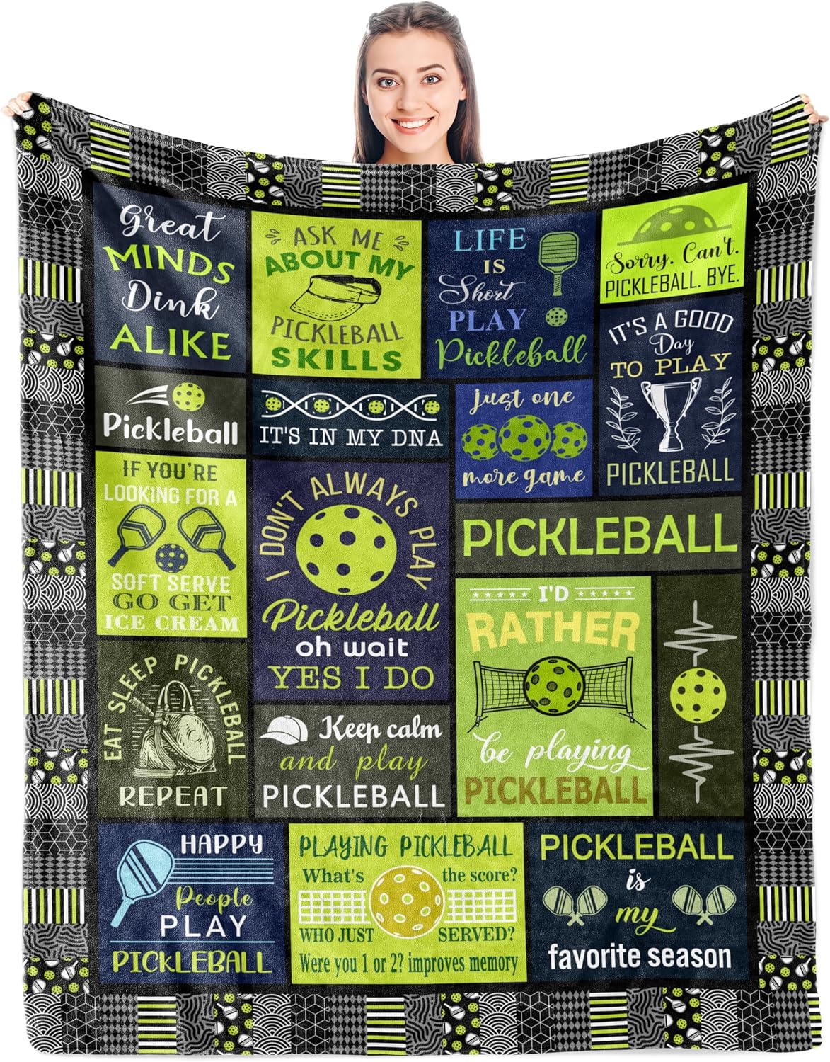 Pickleball Gifts Blanket, Pickleball Gifts for Women/Men, Gifts for Pickleball Lovers, Funny Pickleball Gift, Pickleball Accessories, Pickleball Decoration Throw 50" X 60"